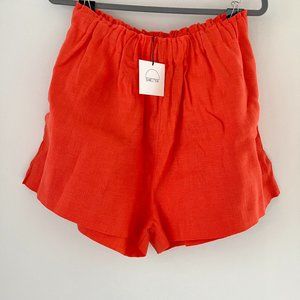 Seek Shelter Eva Linen Shorts - Tang M